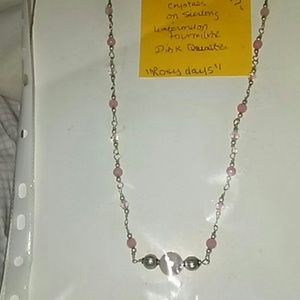 sterling accents pink swarorski crystals on sterli